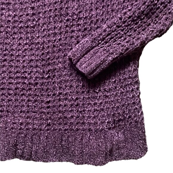 Christopher & Banks Chunky Knit Soft Sweater-Purple-Size Large-GUC - Picture 2 of 9